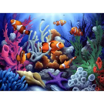

New Diamond Painting Underwater World Animal 5D DIY Full Round Cross Turtle Embroidery Rhinestone Picture Home Decor Gift
