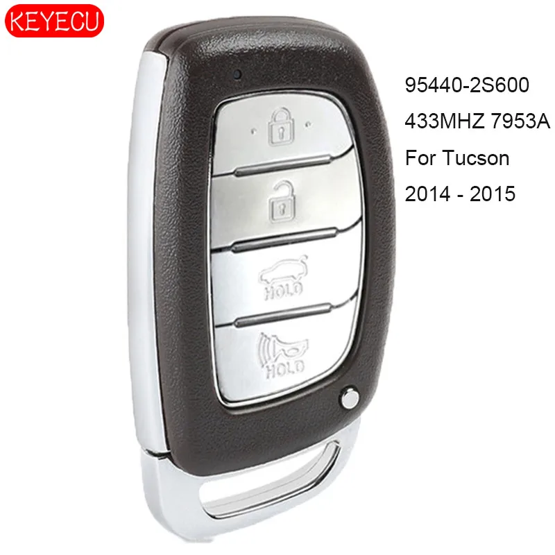 KEYECU Aftermarket 4 кнопки умный дистанционный ключ-брелок от машины ключ 433 МГц 7953A чип для hyundai Tucson P/N: 95440-2S600