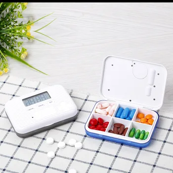 

Smart Convenient Alarm Clock Reminder Pill Box LED Display Storage Box Securely Sealed Creative Carry Mini Pill Healthy Tool