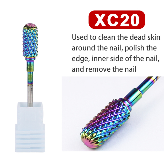 Milling Cutter For Manicure Rainbow Color Tungsten Steel Manicure Machine For Nail Drill Bits Tools Nail Accessories