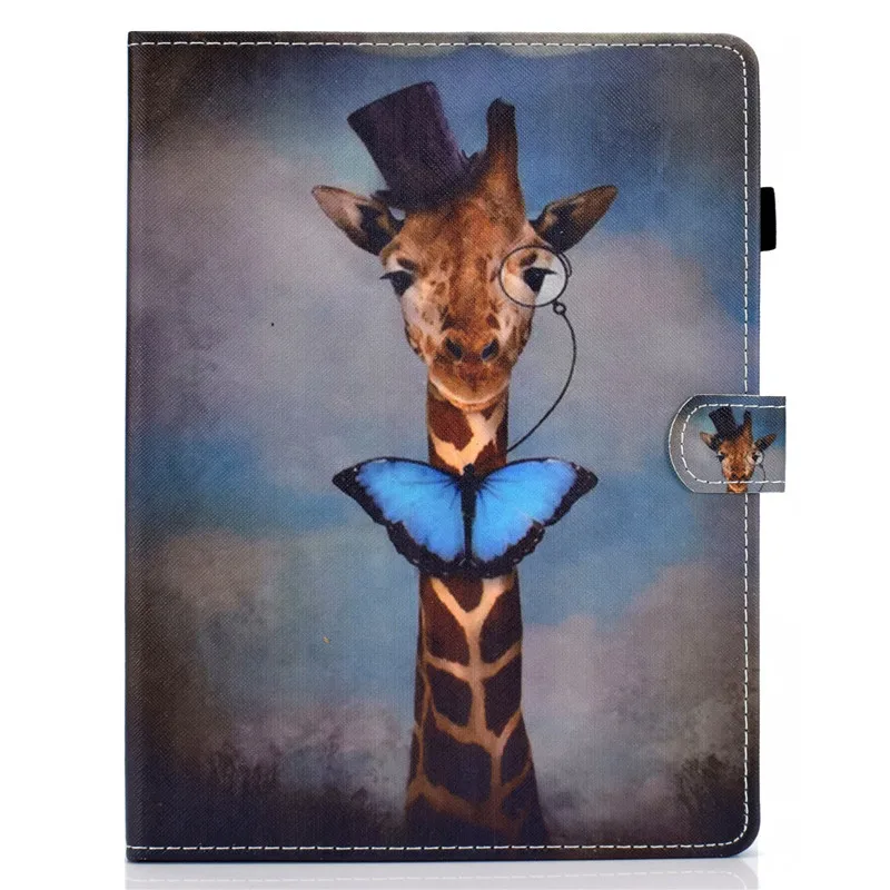 Lu Tou Universal Animal Cover for 9.7 10 10.1 inch Case Cover for Asus Samsung Huawei T5 Lenovo TAB E10 M10 P10 PU Leather 10'' Case - Цвет: Lu Tou