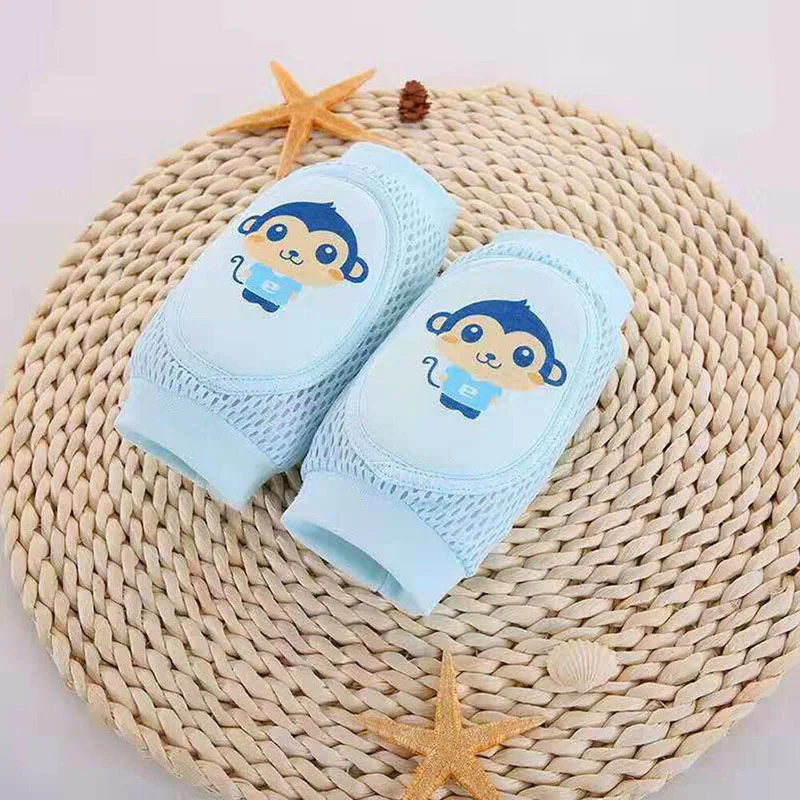 Детские защитные наколенники налокотники для маленьких девочек и мальчиков, Нескользящие гетры - Цвет: Blue monkey