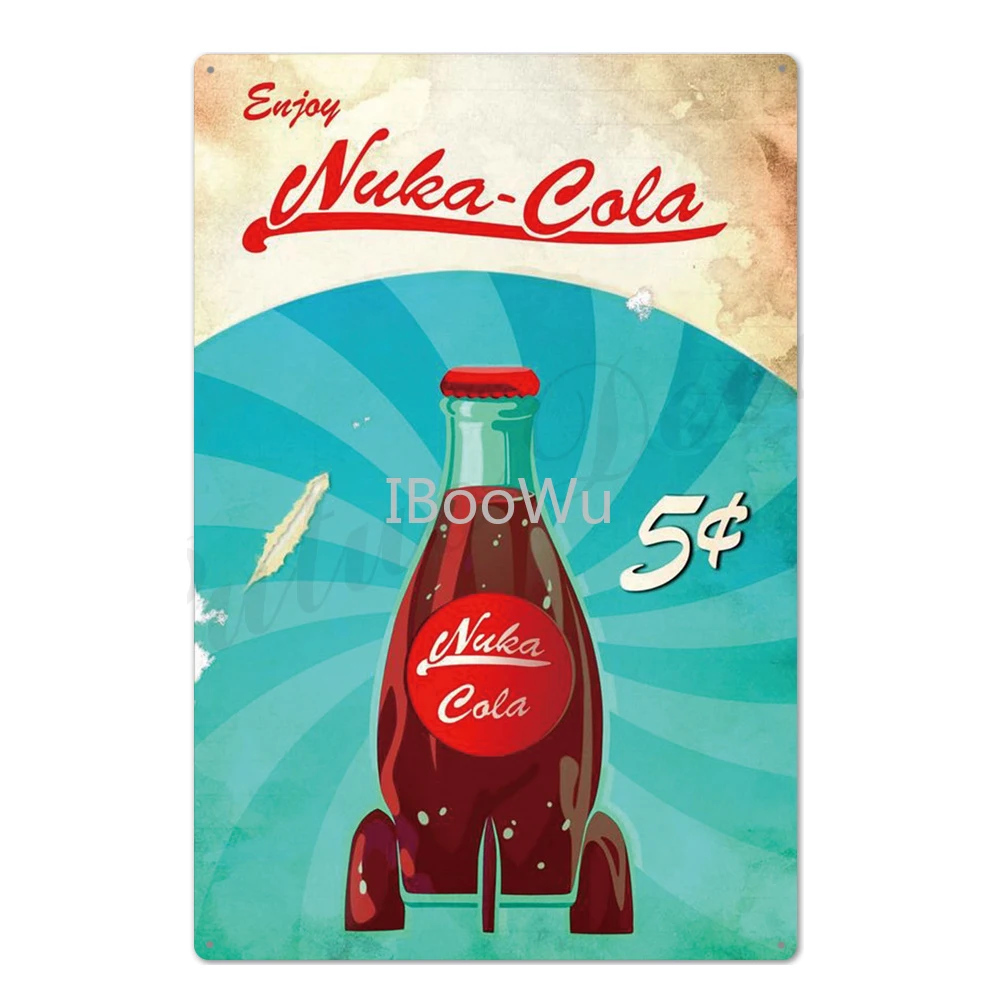 Металлическая табличка Nuka Cola винтажная Оловянная в стиле ретро Декор стен для