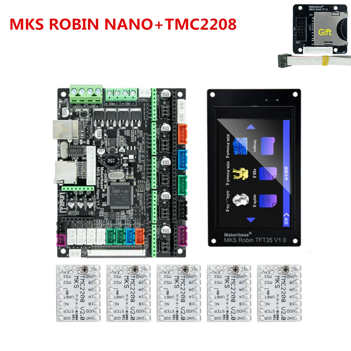 Makerbase MKS Robin Nano 32 битная плата управления 3D принтер DIY детали TFT3.5 сенсорный экран wifi