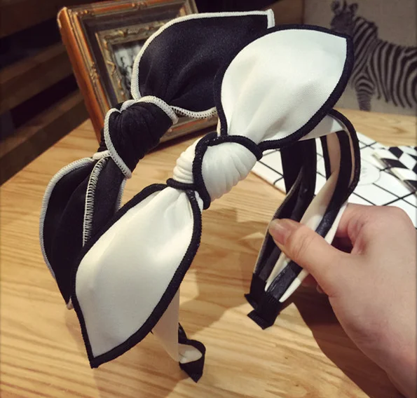 60 шт/лот DIY мульти ткани простые заячьи уши повязка на голову бант 2 стиля Расширенная повязка для волос Инструменты для укладки HA836