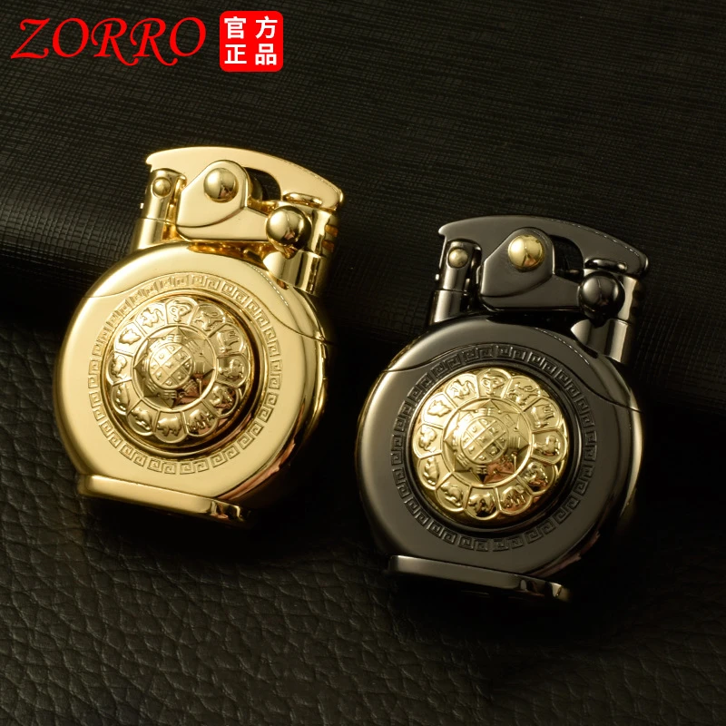

Zorro Kerosene Lighter Luxury 6 Words Mantra Brass Gasoline Flint Lighter Free Fire Inflated Oil Lighter Grinding Wheel Crafts