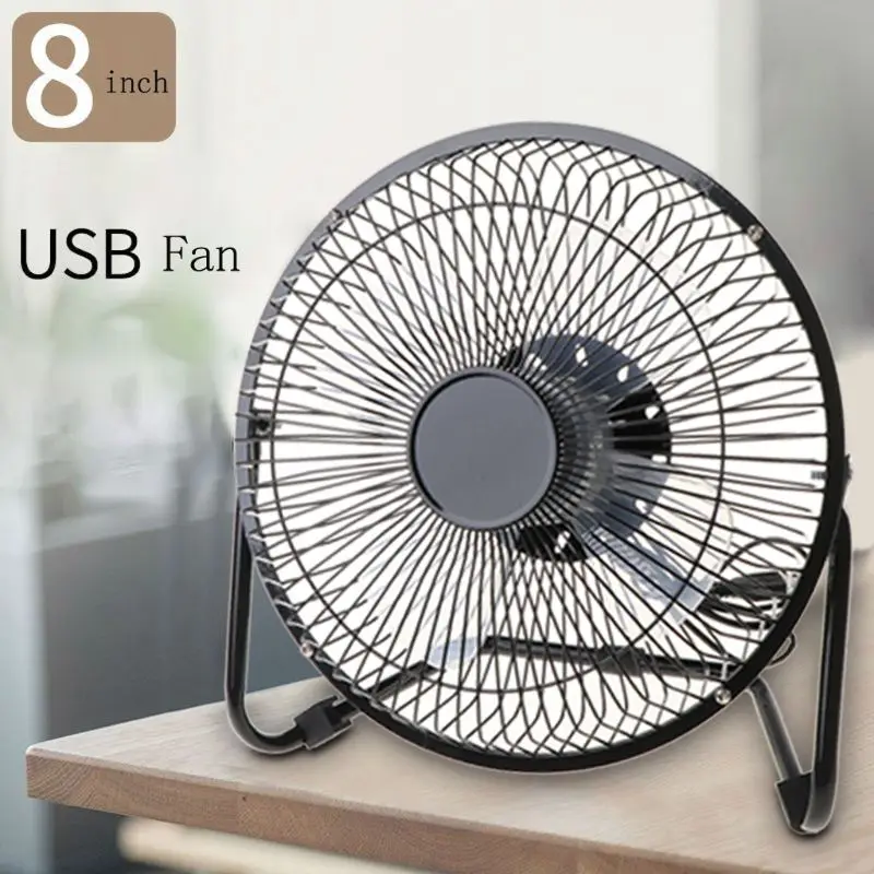 

Metal 8 Inch Portable USB Fan with 2 Speeds Personal Cooling Fan for Home Office