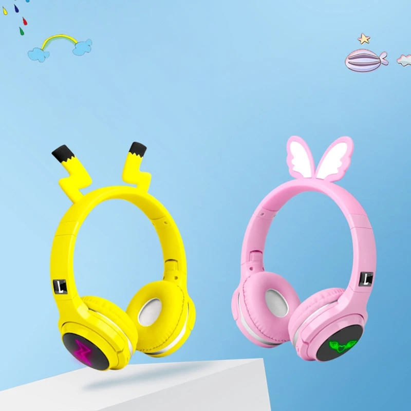 7 color LED Cartoon Wireless Bluetooth Headset Luminous Effect Headphones With Microphone Music Headphones Kids Gifts Youtuber