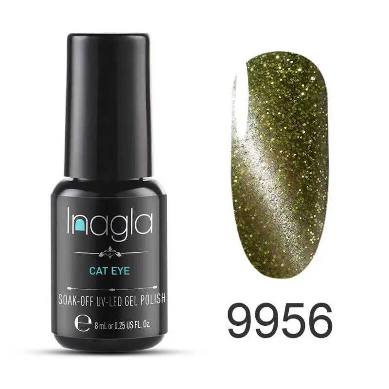 Inagla 8 мл Galaxy Cat's Eye лак для ногтей Блестящий лак для ногтей УФ лампа Galaxy Effect кошачий глаз гель лак для ногтей магнитный лак - Цвет: 9956
