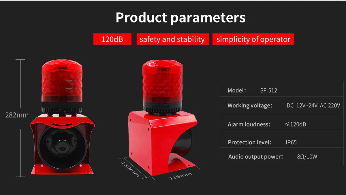 O alarme de som luz de controle