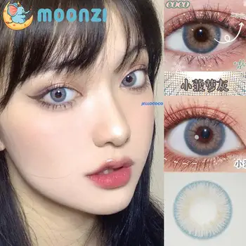

MOONZI Small pineapple blue gray contact lenses Beauty Pupil Colored Contact Lenses for eyes degrees Myopia prescription