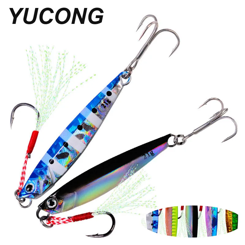 YUCONG 1 шт. металлическая литая джиг-ложка 7g-10g-14g-17g-21g приманка для джиггинга рыбы