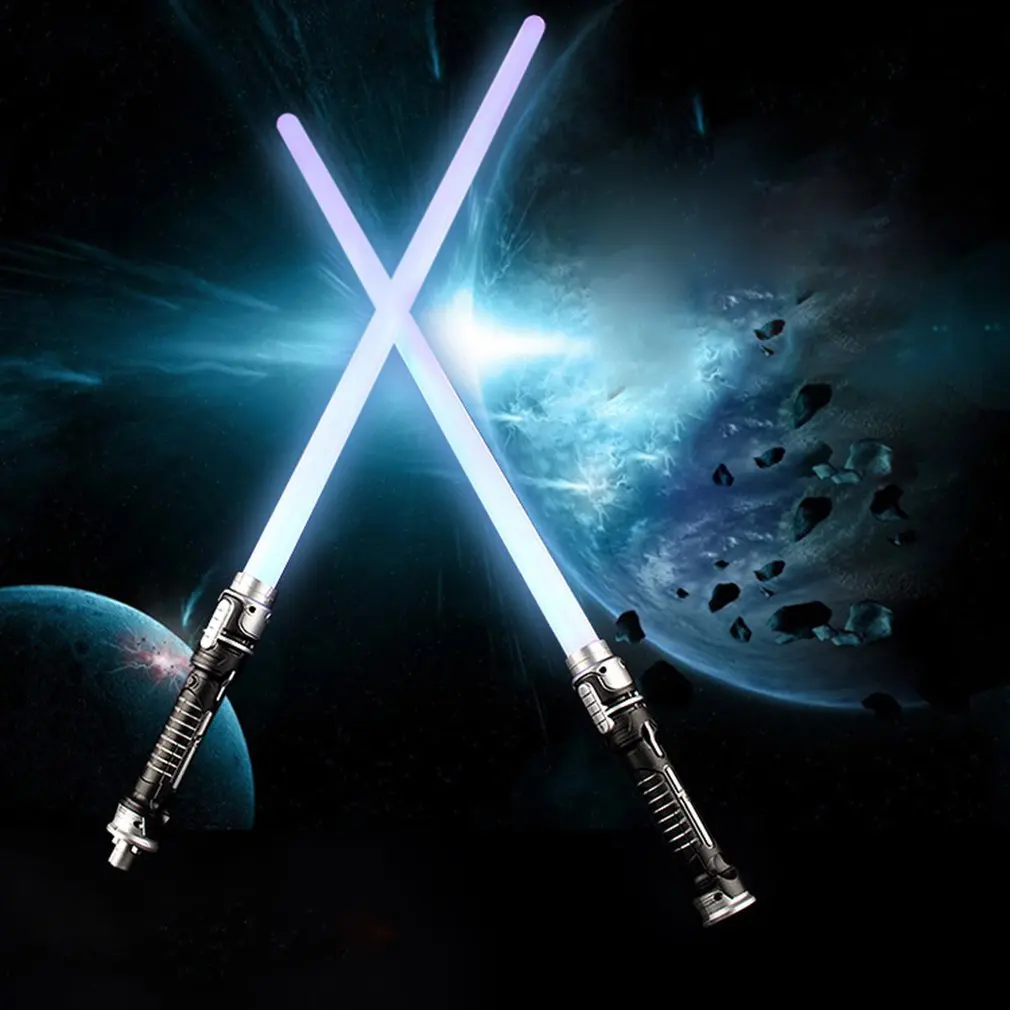 Светящаяся игрушка "Звездная Земля", меч, два в одном, лазерный меч, звуковой эффект, голубой свет, 2 шт., игрушка для мальчиков