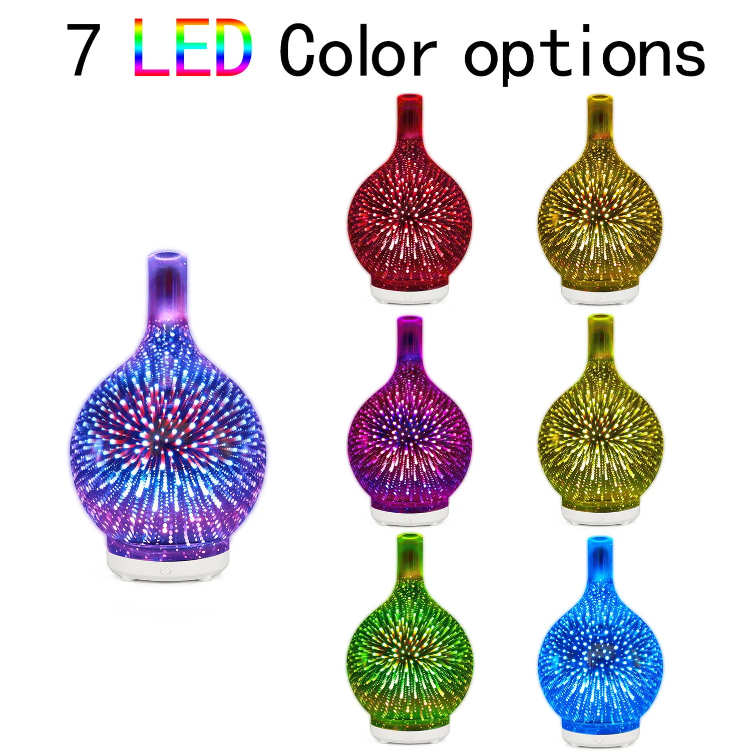

Bowling Aroma Diffuser Humidifier 3D Colorful Fragrance Night Light Glass Household Ultrasonic Fireworks 5 V Aroma Diffuser