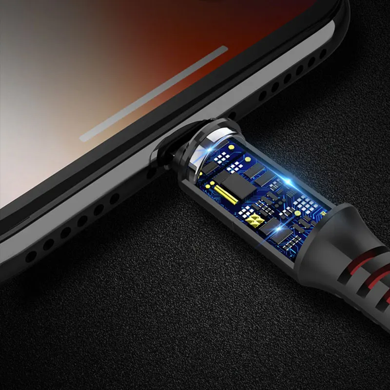 Cafele USB 3 в 1 кабель светодиодный свет 1,2 м 2.5A кабели для зарядного устройства USB для IPhone Xs Max Xiaomi Mi9 M8 Redmi Note Hua Wei samsung Oppo