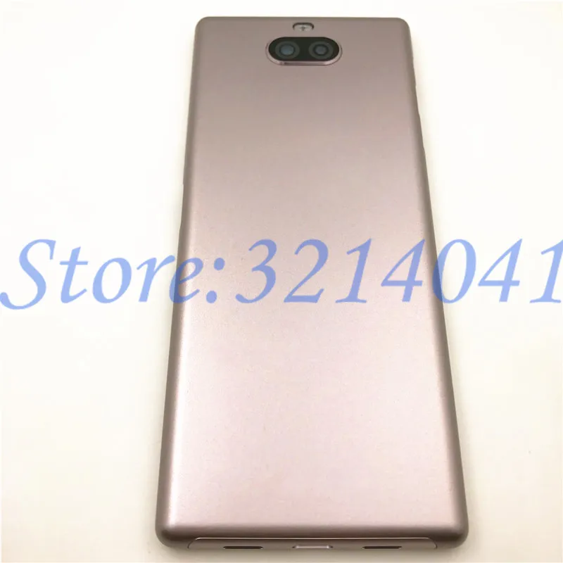 6,0 дюймов для sony Xperia 10 I3123 I3113 задняя крышка батарейного отсека дверной чехол для задней части телефона с объективом камеры - Цвет: Pink