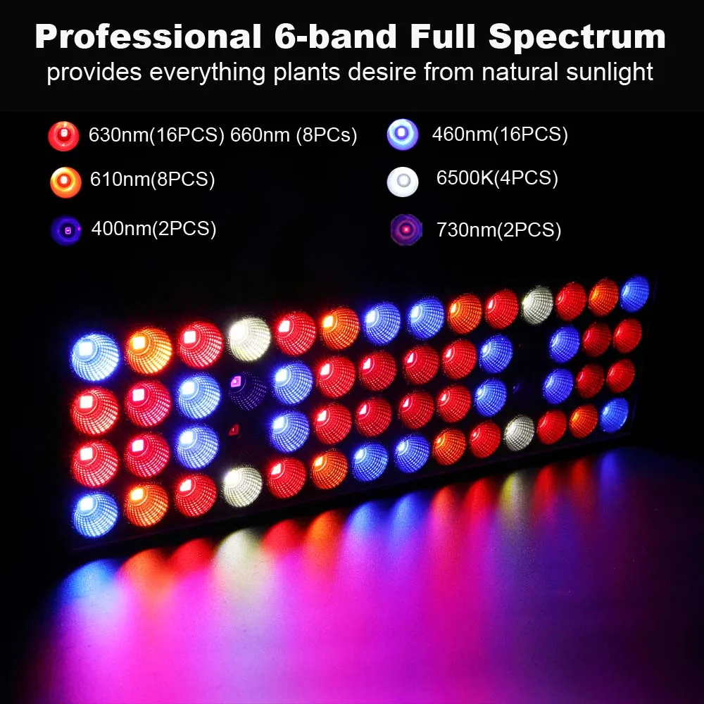  JCBritw LED Grow Light Panel Full Spectrum with UV IR Daisy Chain 50W Pro Grow Lamps Hydroponic Han - 4000262212024