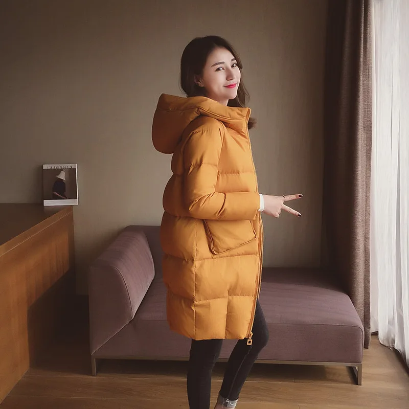 

Cotton Coat Women's Mid-length 2018 New Style Korean-style Loose-Fit CHIC Winter Cotton Overcoat down Feather Cotton-padded Jack