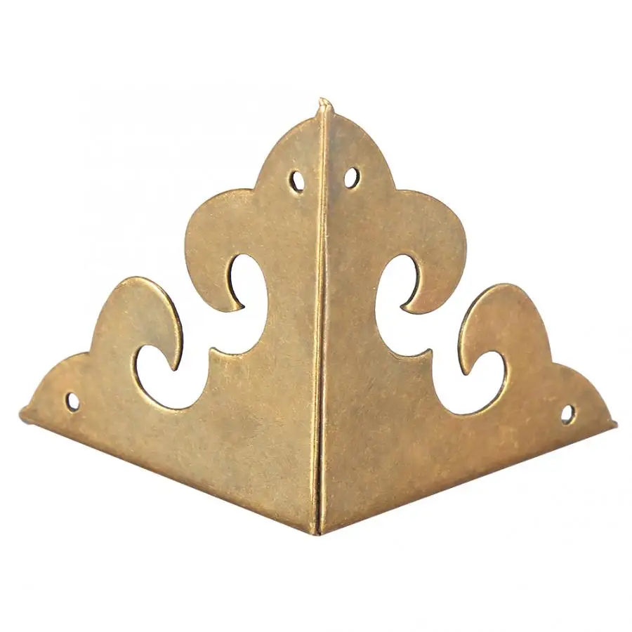 

4pcs Furniture Connector Alloy Antique Style Jewelry Wooden Box Case Decorative Collar Protector Corner Decor Bracket Shelf