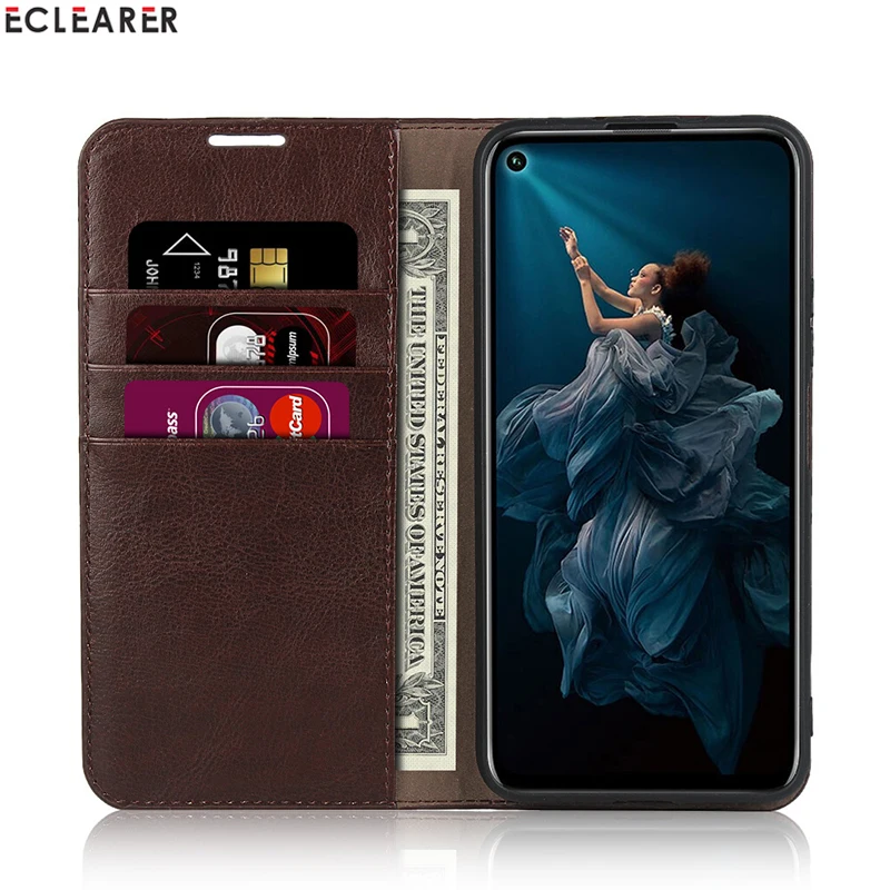 Чехол-Кошелек ECLEARER для huawei Honor 20/Pro, роскошный чехол из натуральной кожи для Honor 20/Pro, винтажный Чехол-книжка с отделением для карт