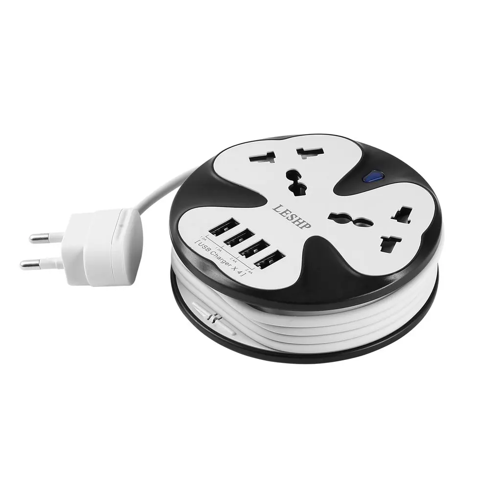 LESHP блок питания с 2 выходами 4 usb порта 5 в 4A с кабелем 6 футов умная зарядка Защита от перенапряжения