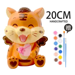 Diy Handmade Creative Coloring Vinyl Doll Painted Graffiti White Embryo Piggy Bank Vinyl Toy beginners adult paint by numbers