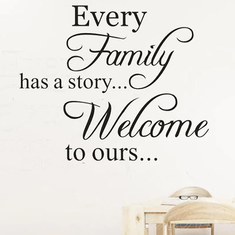 Every Family Has A Story Letter Pattern Wall Sticker PVC Removable kids room decoration DIY wall stickers art | Дом и сад