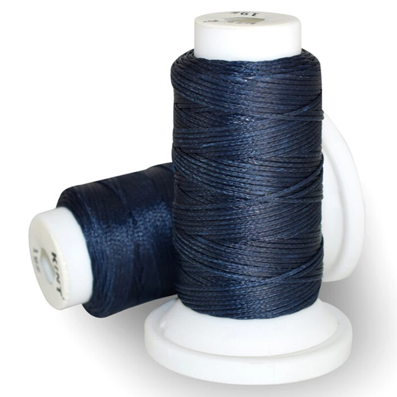 dark blue 50 метров ручная вощеная нить 0,8 мм 50 м полиэфирный шнур швейная машина для шитья кожи инструмент для рукоделия - Цвет: dark blue