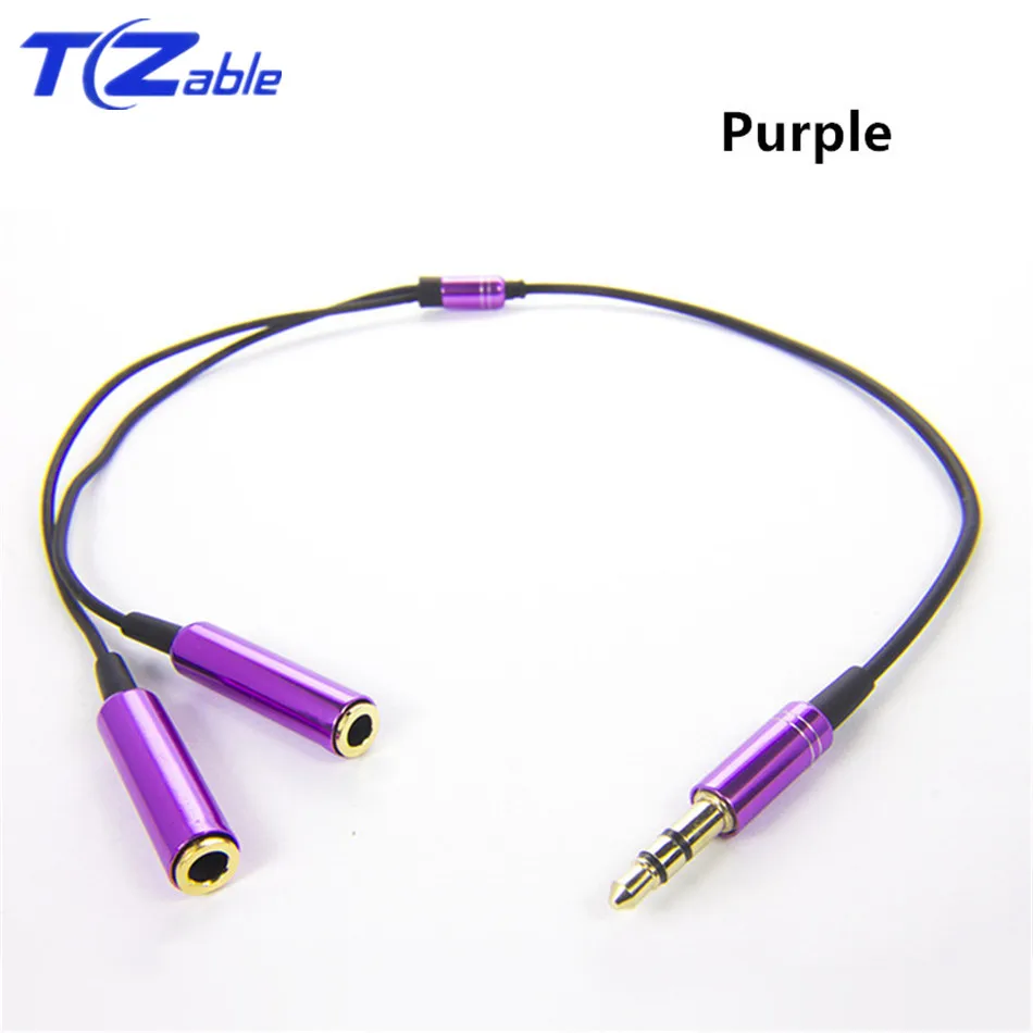 Earphone Splitter Cable Male to 2 Female Jack 3 5mm Connect two Headphone 3 5 mm Plug Audio Splitter Wires 0 4M for MP3 Player