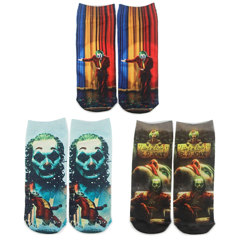 

DZ834 Movie Joker Art Happy Socks Cotton Boat Socks Interest Funny Originality Harajuku Ankle Sock