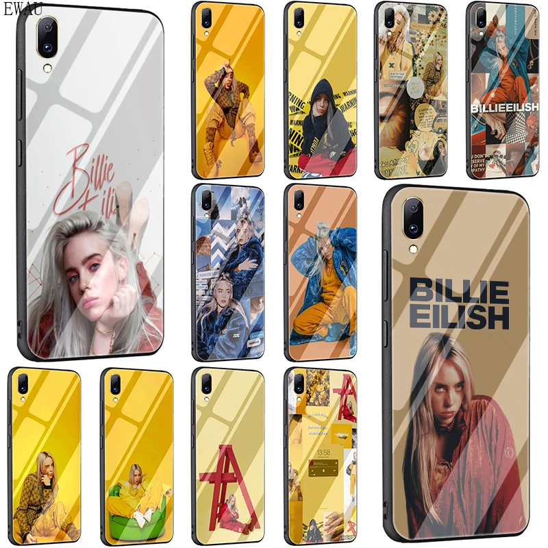 EWAU Billie Eilish закаленное Стекло телефон крышка для Vivo V5 Y89 Y85 V15 Y17 Y91 Y93 Y95 Y91C