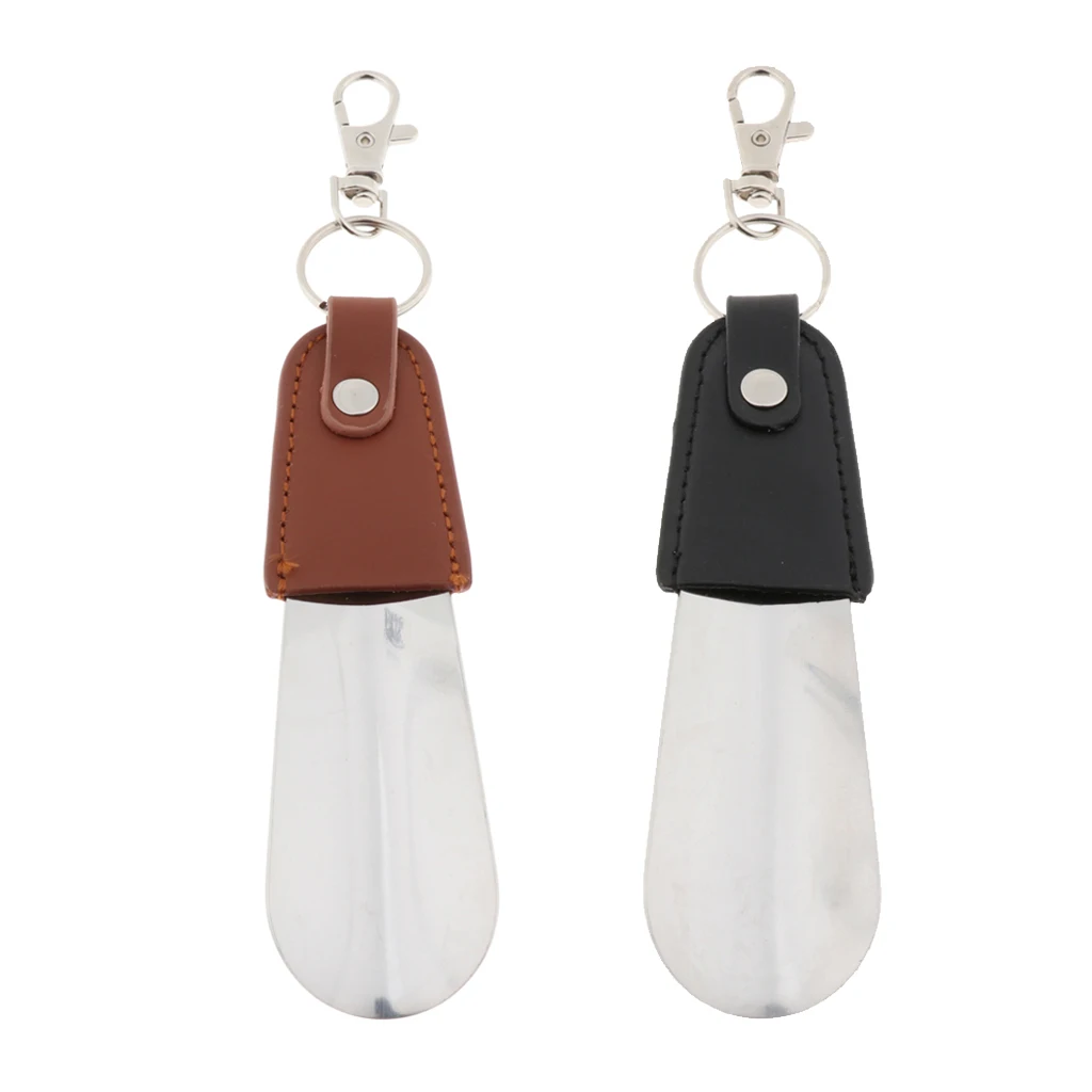 Mini Travel Small Shoes Horn Simple Flexible Sturdy Slip Shoe Spoon with Keychain