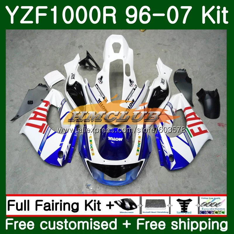 Набор для ухода за кожей YAMAHA YZF1000R Thunderace 1996 2007 61CL. 23 YZF-1000R YZF 1000R 96 97 98 99 00 01 02 03 04 05 06 07 Белый Голубой обтекатель - Цвет: No. 1
