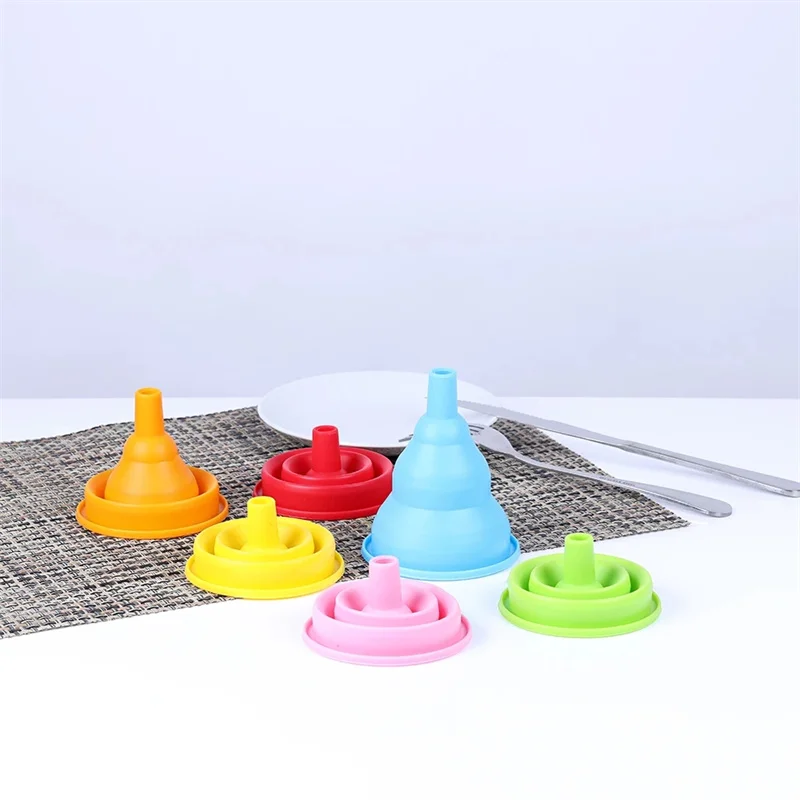 Heat Resistant Folding Silicone Funnel Foldable Funnel Silicone Collapsible Portable Kitchen Tools Kitchen Accessory 70% kitchen splatter screen,kitchen splash guard