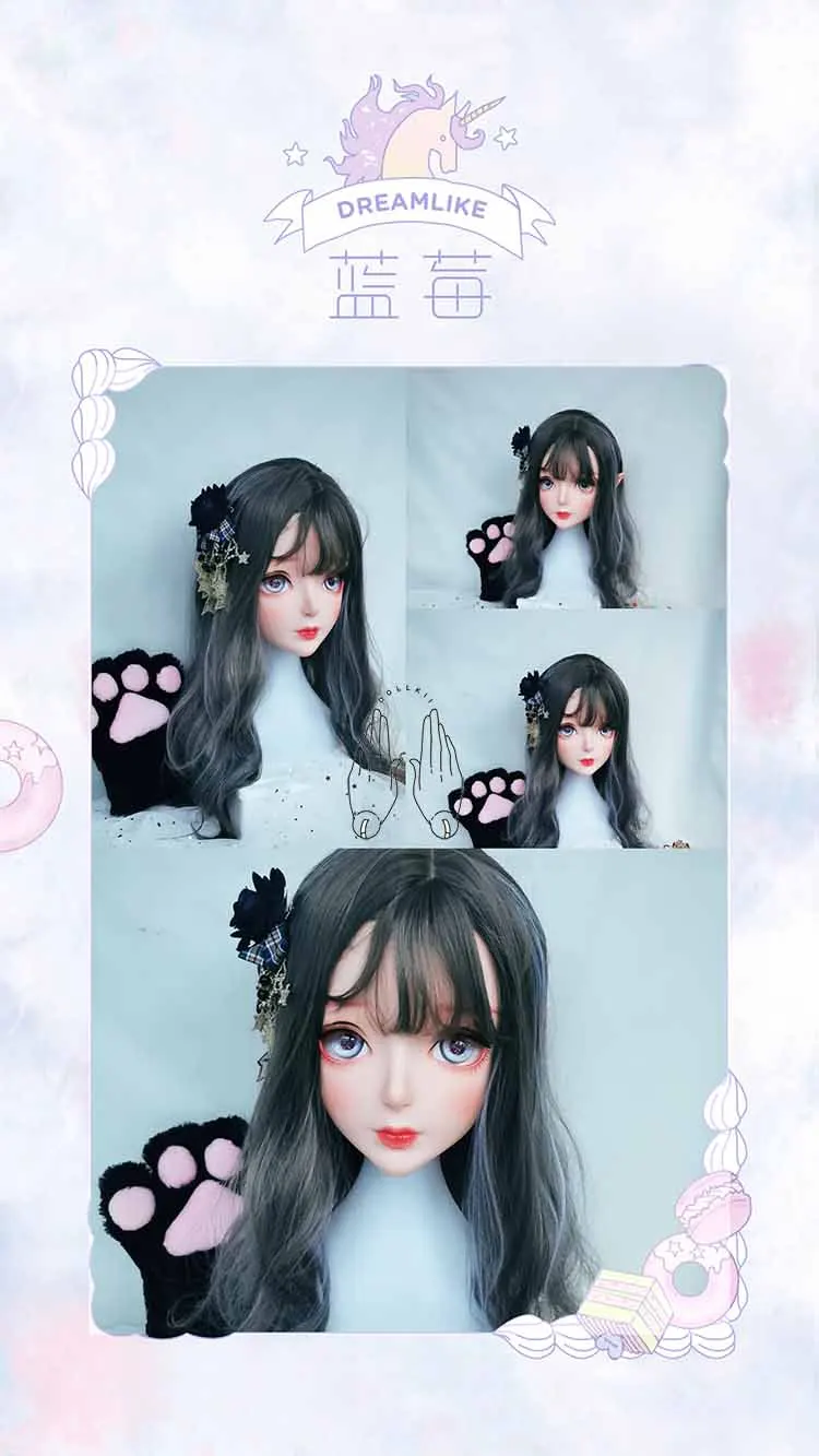 Dollkii 20) Женская Девушка кремнезема смола косплей BJD переодевание крест кигуруми Голова маска Аниме ролевые игры вечерние кукла Трансвестит маска