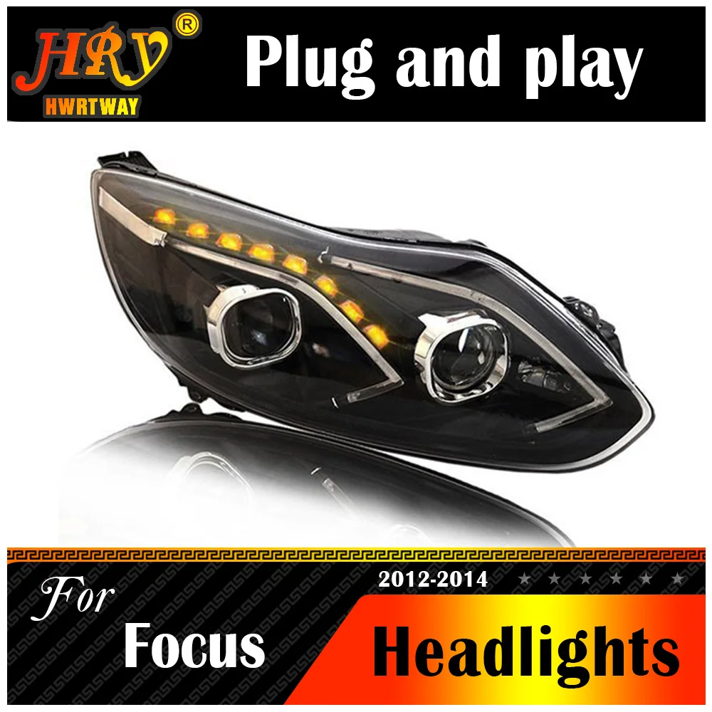 Car Styling Per Focus 2012 2013 2014 Fari Focus 3 Led Faro Drl Lente A Doppio Raggio Bi-Xenon Hid Accessori Auto