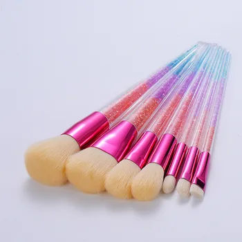 

New 7pcs Diamond Unicorn Brush Crystal Handle Foundation Blending Power Eyeshadow Contour Face Cosmetic Beauty Make Up Brush
