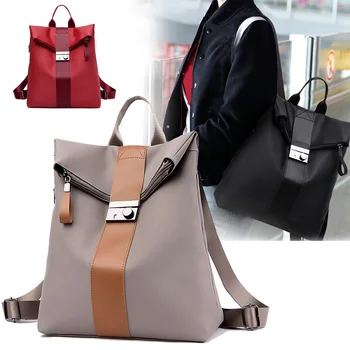 

Women Large Capacity Multifunction Student books Zipper Closure nylon Shopping adjustable Backpack