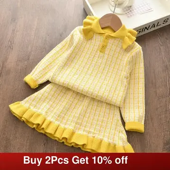 

Melario Girls Knited Dress Autumn Sweet Princess Dresses Winter Sweater Dress for Girl Kids Dress Cute Children Clothing