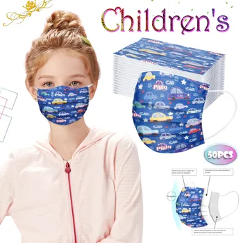 

50PC Children Disposable Face Mask Personal Breathable Mask Kids 3Ply Ear Loop Mask Mascarilla 2020 Disposable Print Masks