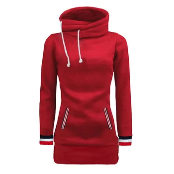 

Autumn Long Sleeve Turtleneck Pullovers Women Pocket Slim Fit Hoodies Sweatshirts