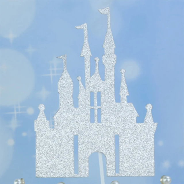 1pcs 21cm Princess Birthday Party Decorations Kids Cake Topper for Girls Birthday Decoration Anniversaire Cake Supplies 1pcs-flag castle2