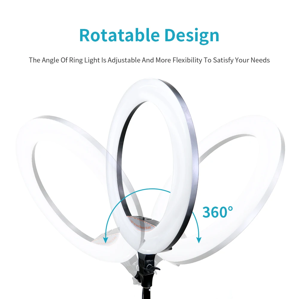 18inch 45cm LED Ring Light With 1.9m Tripod Photography Lighting Ring Lamp Photo Studio Ringlight For YouTube Makeup Video Photo