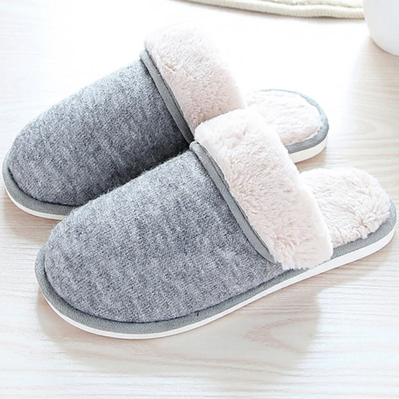Warm Slippers men Winter Light Weight Antiskid Flat with Fabric Velvet House male shoes Memory Foam Massage slippers for men