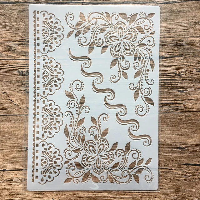 A4 29 * 21cm  Mandala DIY Stencils Wall Painting Scrapbook Coloring Embossing Album Decorative Paper Card Template  cake 762