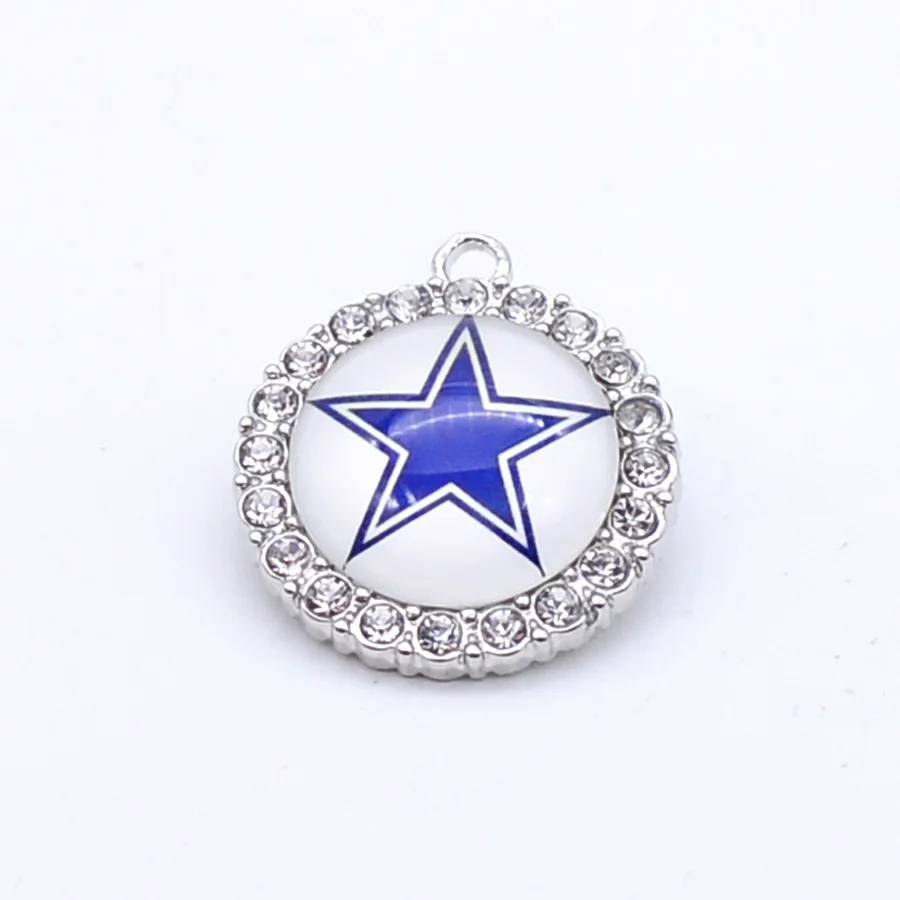 Серебряные подвески, стразы, подвески Cowboys для браслета, ожерелья для женщин и мужчин, футбольные болельщики Paty Fashion