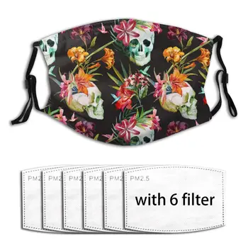 

Anti Dust With Filter PM2.5 Mouth Face Mask Skull Pattern (1) Washable Anti Pollution Dust Outdoor Washable