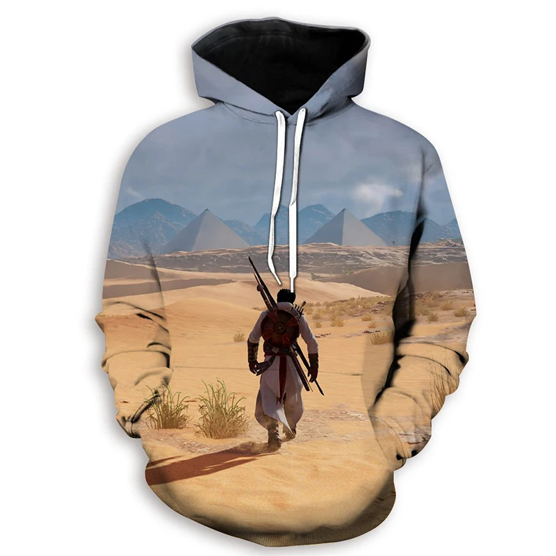 Летние мужские толстовки с принтом Assassins Creed размера плюс, одна штука, Sudaderas Hombre, аниме 3D персонажи, худи 4XL