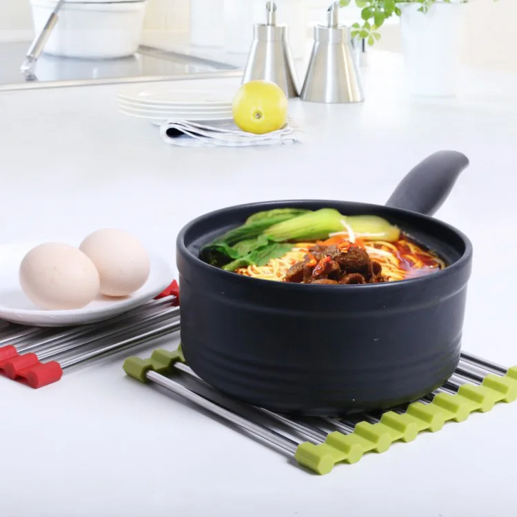 

The Insulation Mat 304 Stainless Steel Creative Tableware Kitchen Tools Home Anti-slip Heat Resistant Mat Foldable Pot Mat