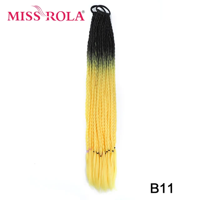 Synthetic Chignon Hair 60cm Hair Color Gradient Dirty Braided Ponytail Women Elastic Hair Rubber Band Hair Accessories Headband B11
